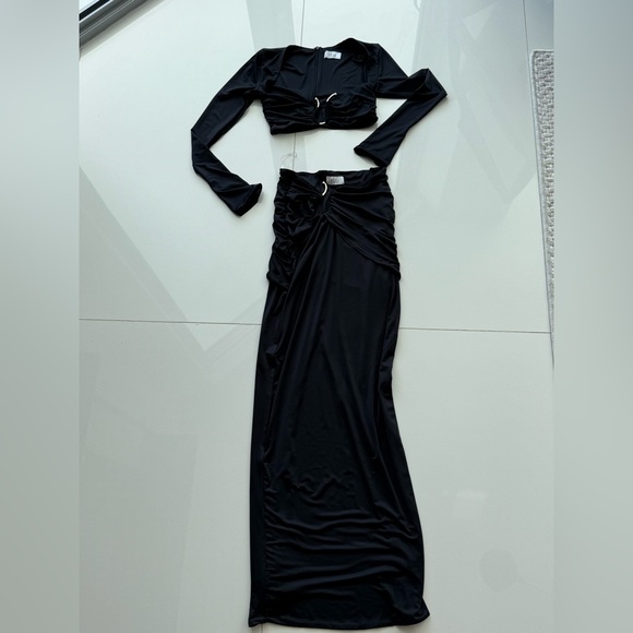 Oh Polly Dresses & Skirts - Black Oh Polly skirt set with gold detail